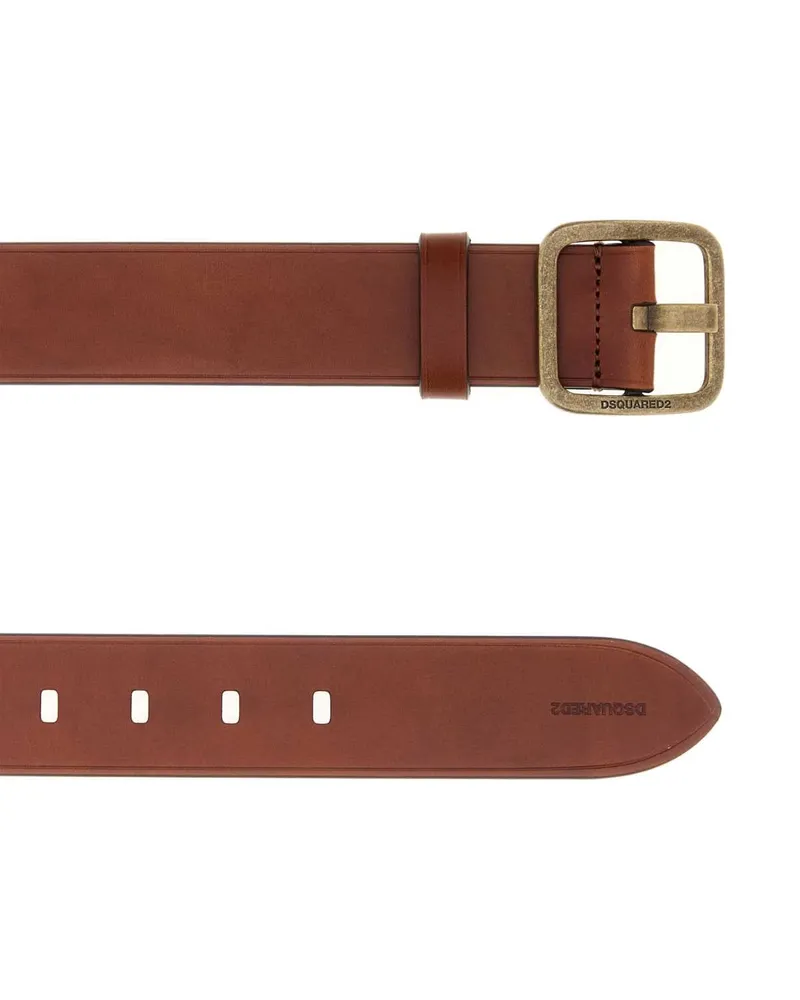 Dsquared2 Women's Caramel Leather Belt 5084 Cinture Brown