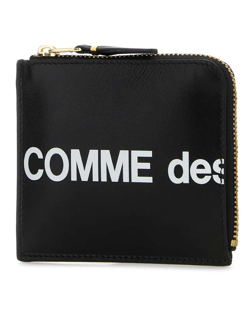 Comme des Garçons Women's Black Leather Coin Case Portafogli Black