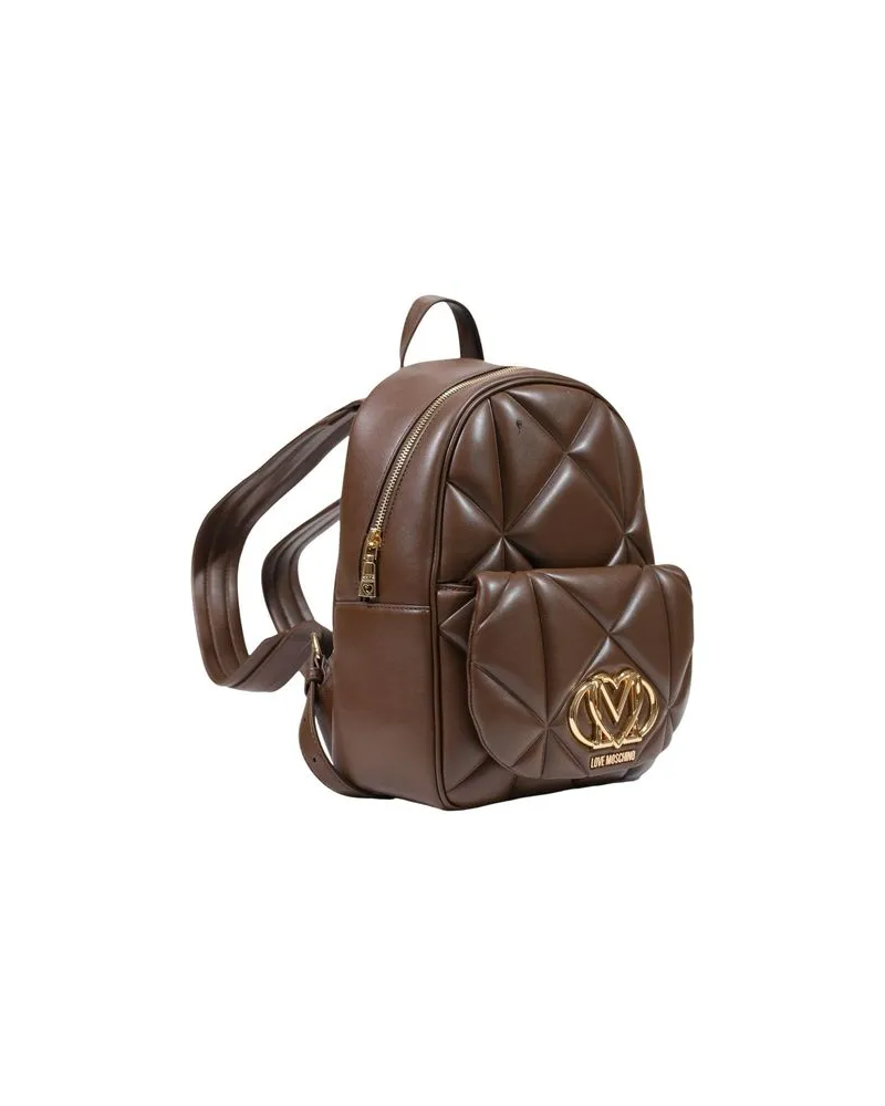 Moschino Women's Brown Polyethylene Backpack Brown