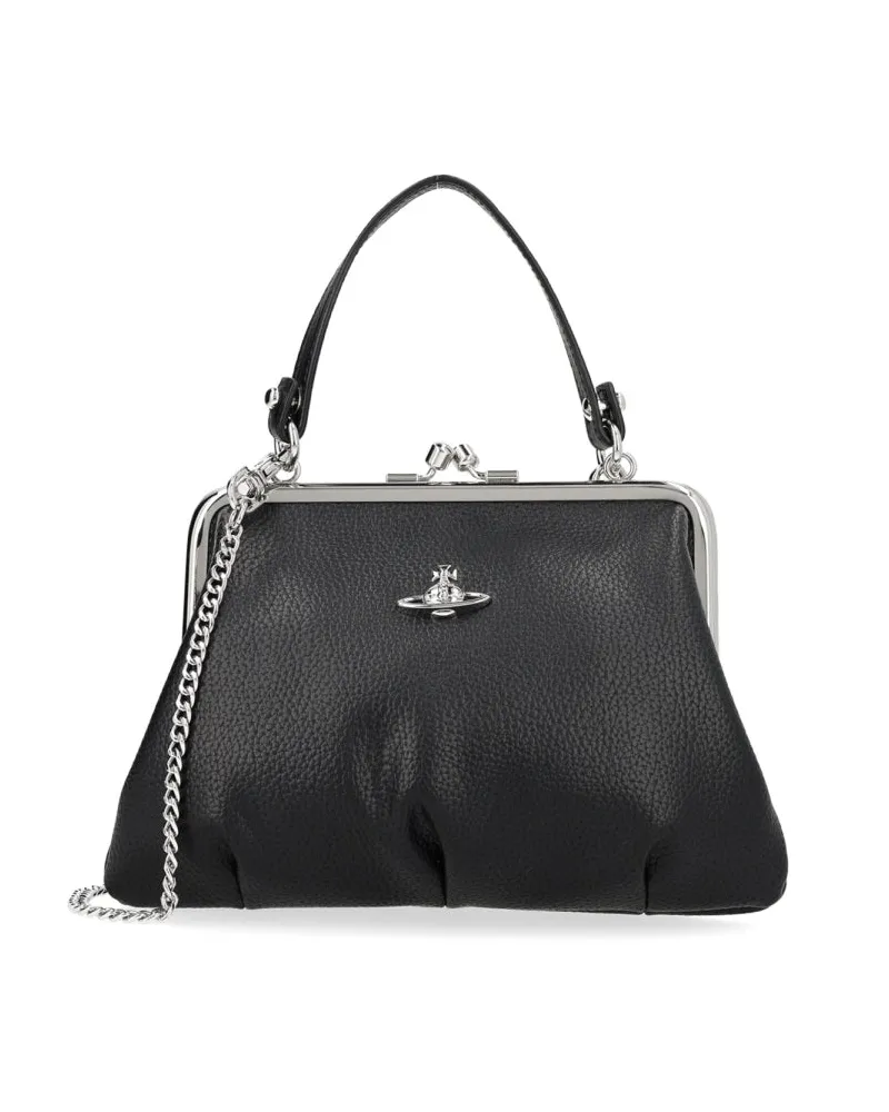 Vivienne Westwood Granny Frame Top Handle Bag — Black Black