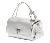 Women's Top Handle Bag Silver Cowhide