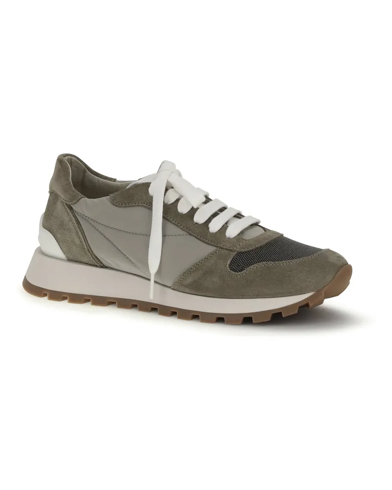 Brunello Cucinelli Women's Runner Sneakers New Kaky Beige