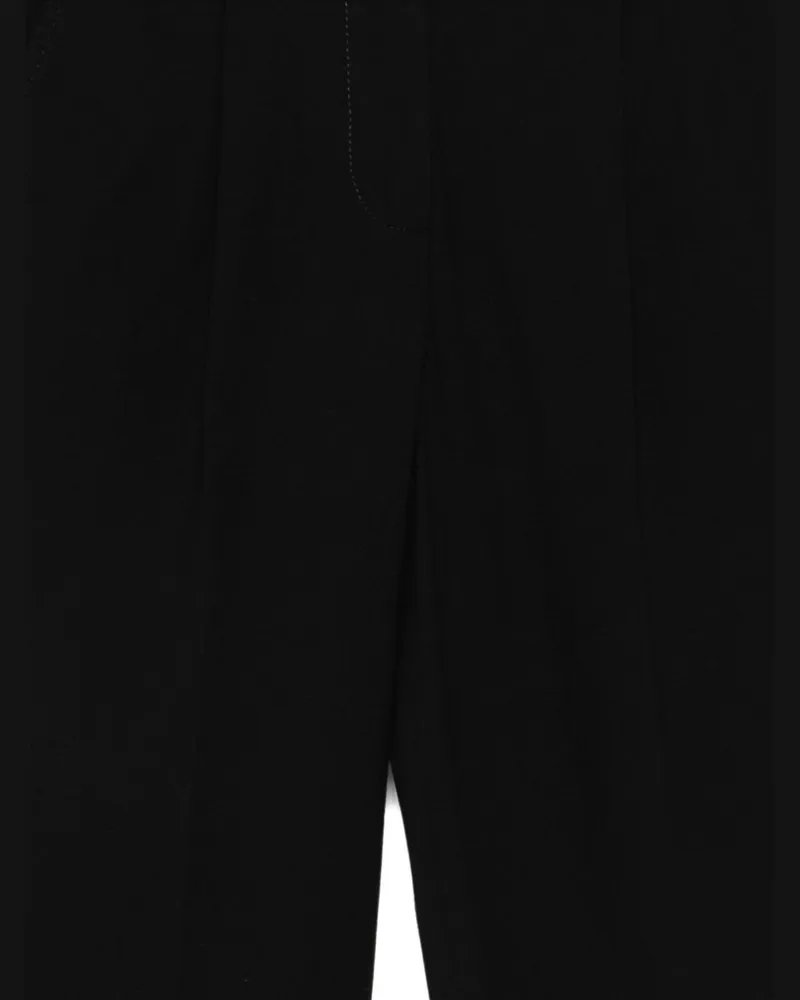 CIRCOLO 1901 Pleated Cotton Trousers — Black Black