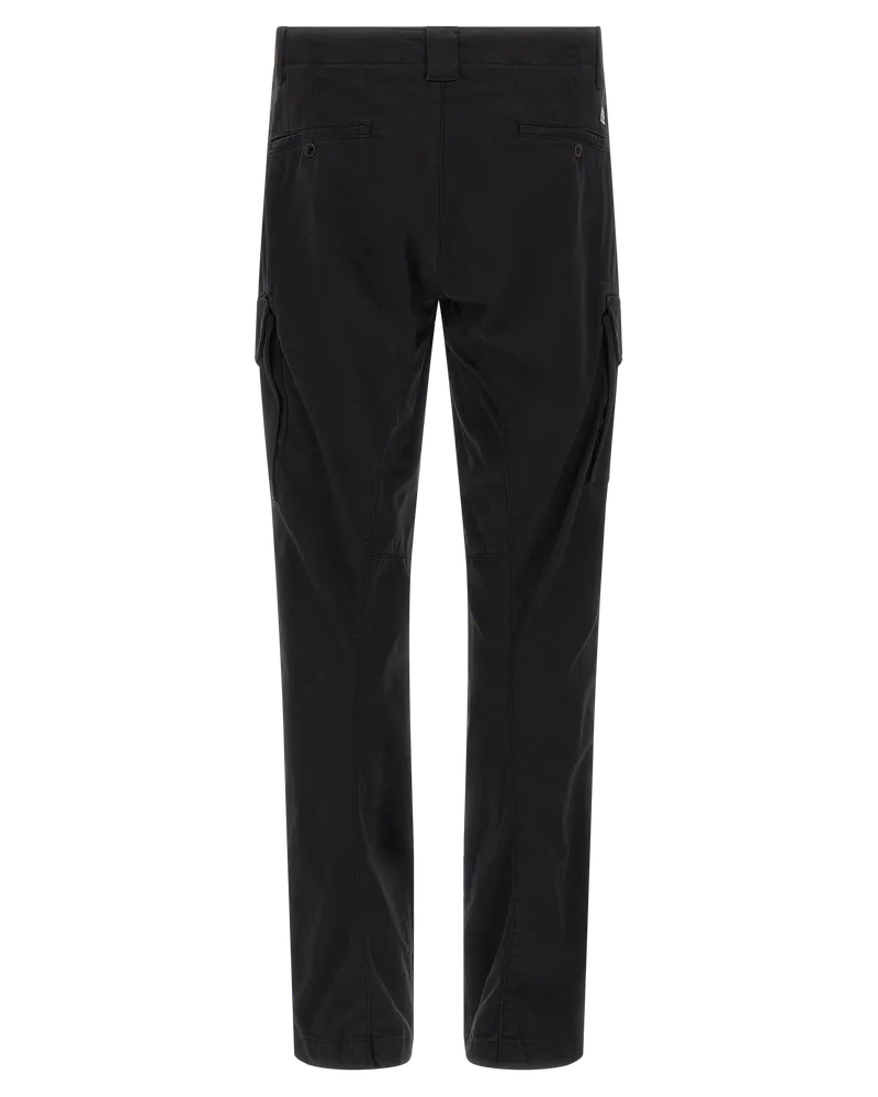 C.P. Company Garment-Dyed Stretch Cotton Cargo Pants — Black Black