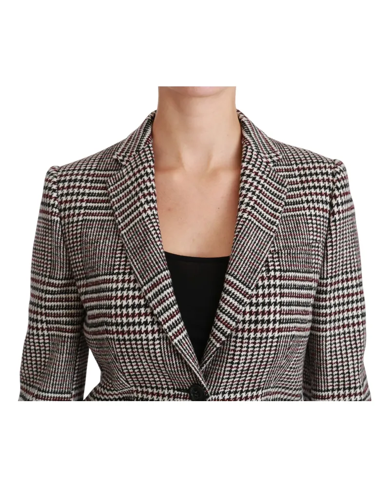 Dolce & Gabbana Houndstooth Check Wool-Blend Coat — Multicolor Multicolor