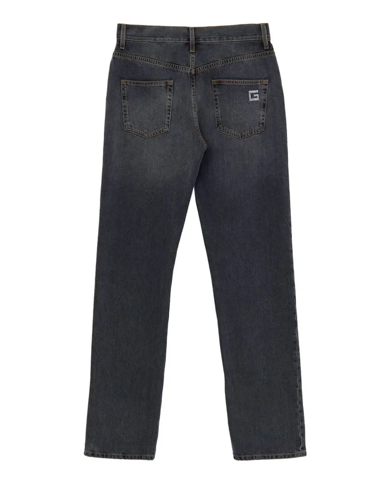 Gucci Women's Gray Cotton Relaxed Fit Jeans Clothing Gray