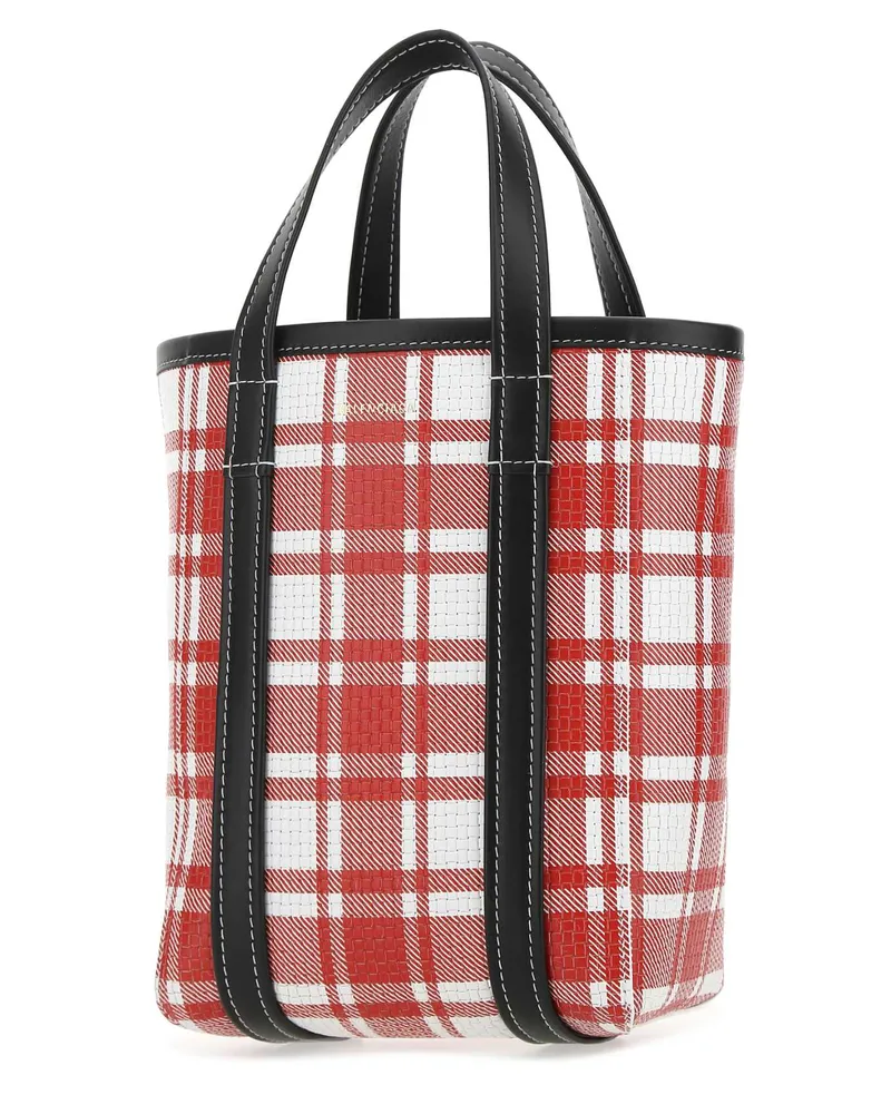 Balenciaga Women's Printed Leather Small Barbes Shopping Bag 6190 Borse A Mano Red