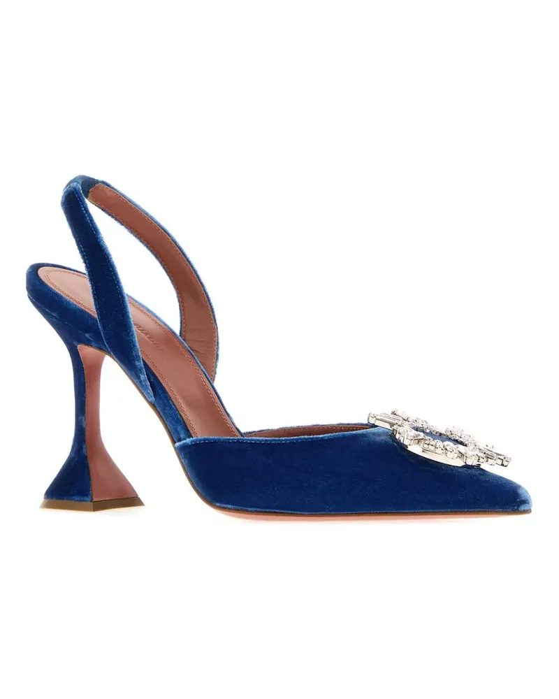 Amina Muaddi Indigoblue Slingback Heel — Navy Navy