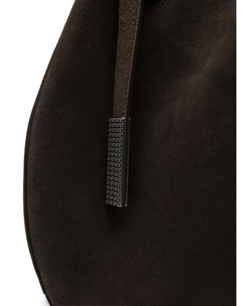 Emporio Armani Suede Leather Shoulder Bag — Black Black