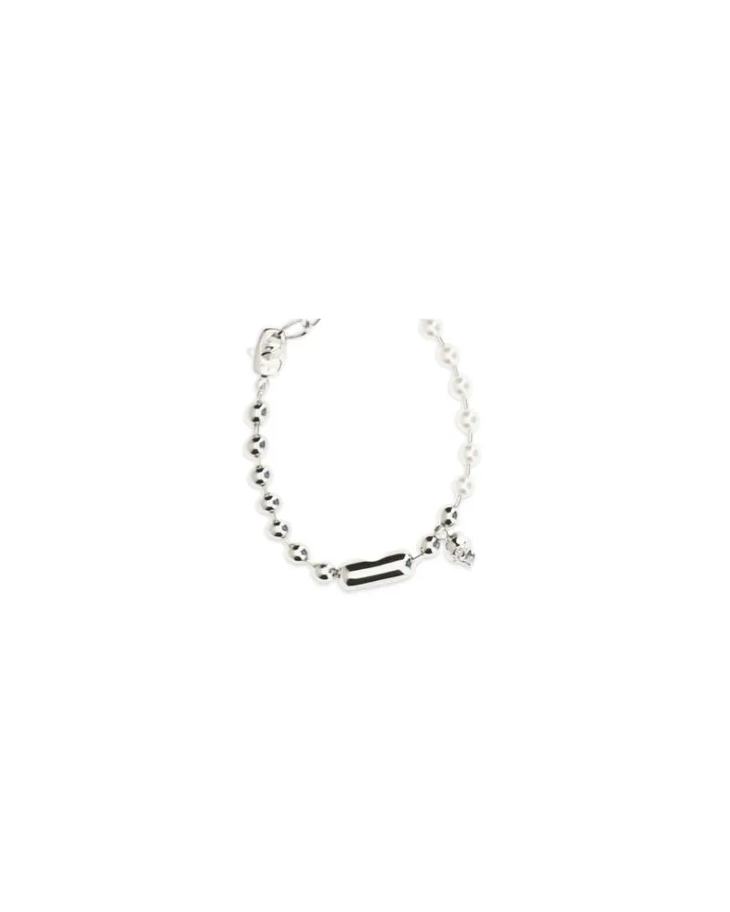 Alexander McQueen Men's White Brass Bracelet White