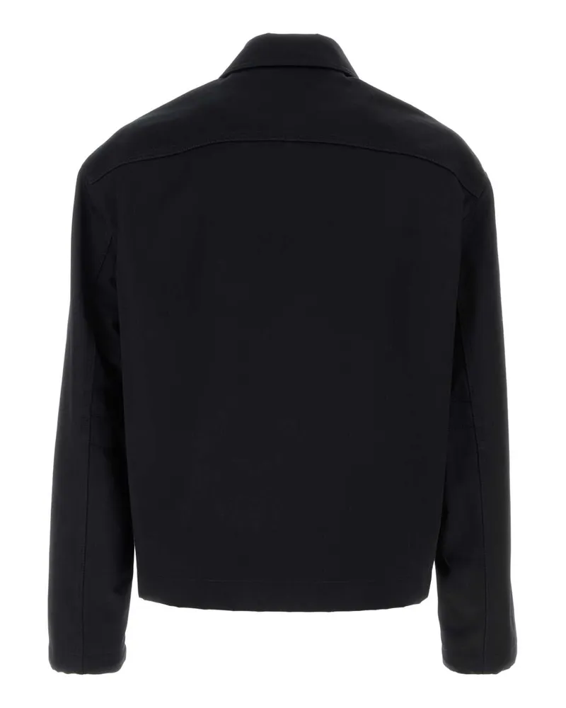 Gucci Men's Midnight Blue Gabardine Jacket Navy Exterior: Cotton Giubbini Navy