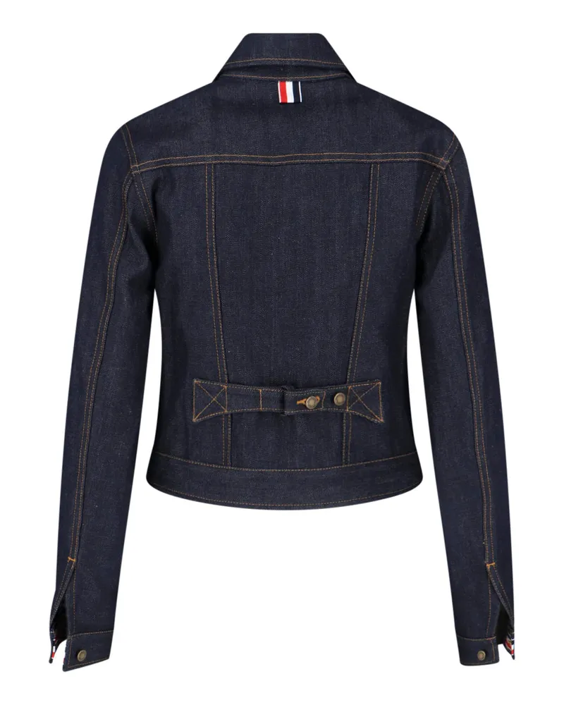 Thom Browne Women's Jackets Blue Cotton Navy