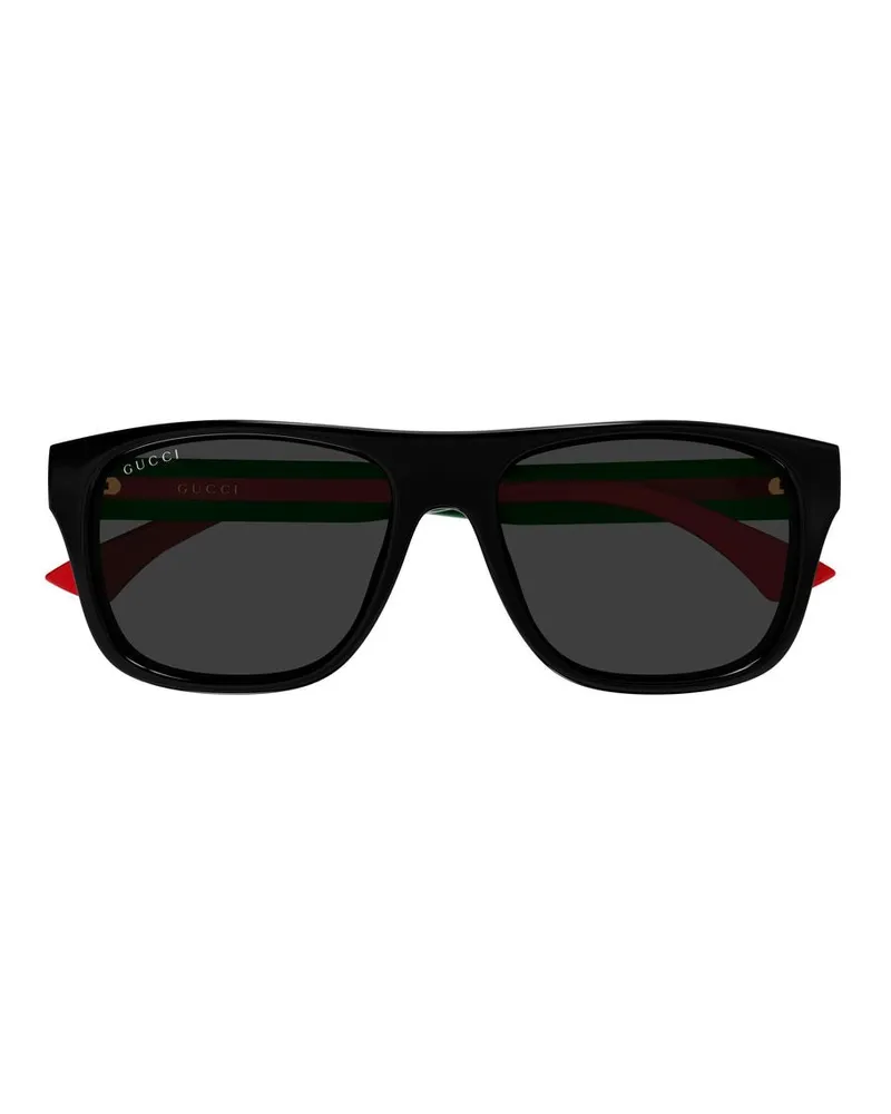 Gucci GG2119S Web-Striped Acetate Sunglasses — Black Black