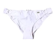 Women's White Nylon Beachwear Bikini Bottom Swimwear Elastane Clothing