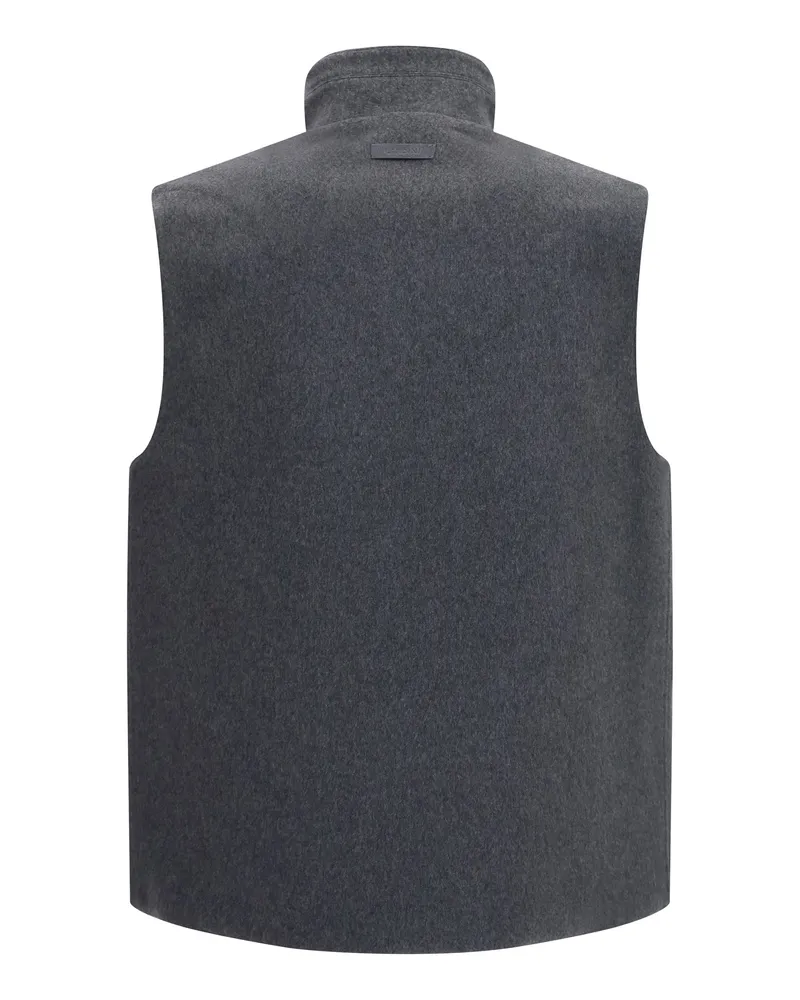 LARDINI Men's Vest Wool And Cashmere Grey Padded & Down Jackets Gray