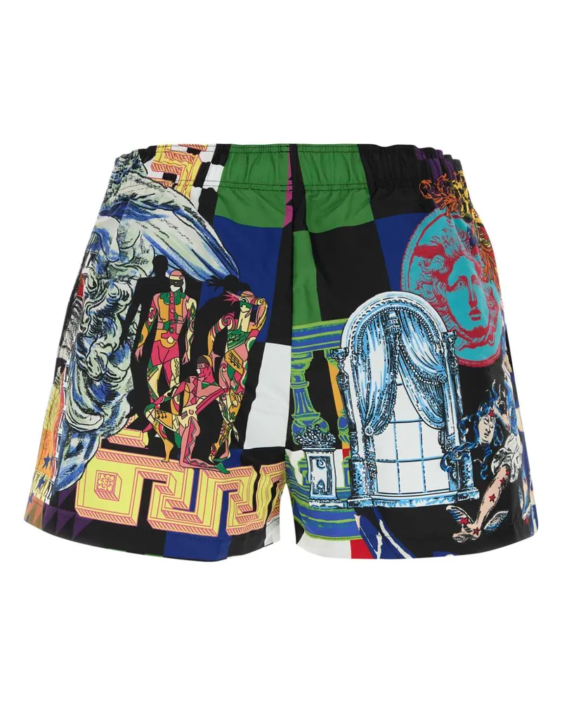 Versace Men's Printed Polyester Swimming Shorts Costumi Da Bagno Swimwear Multicolor