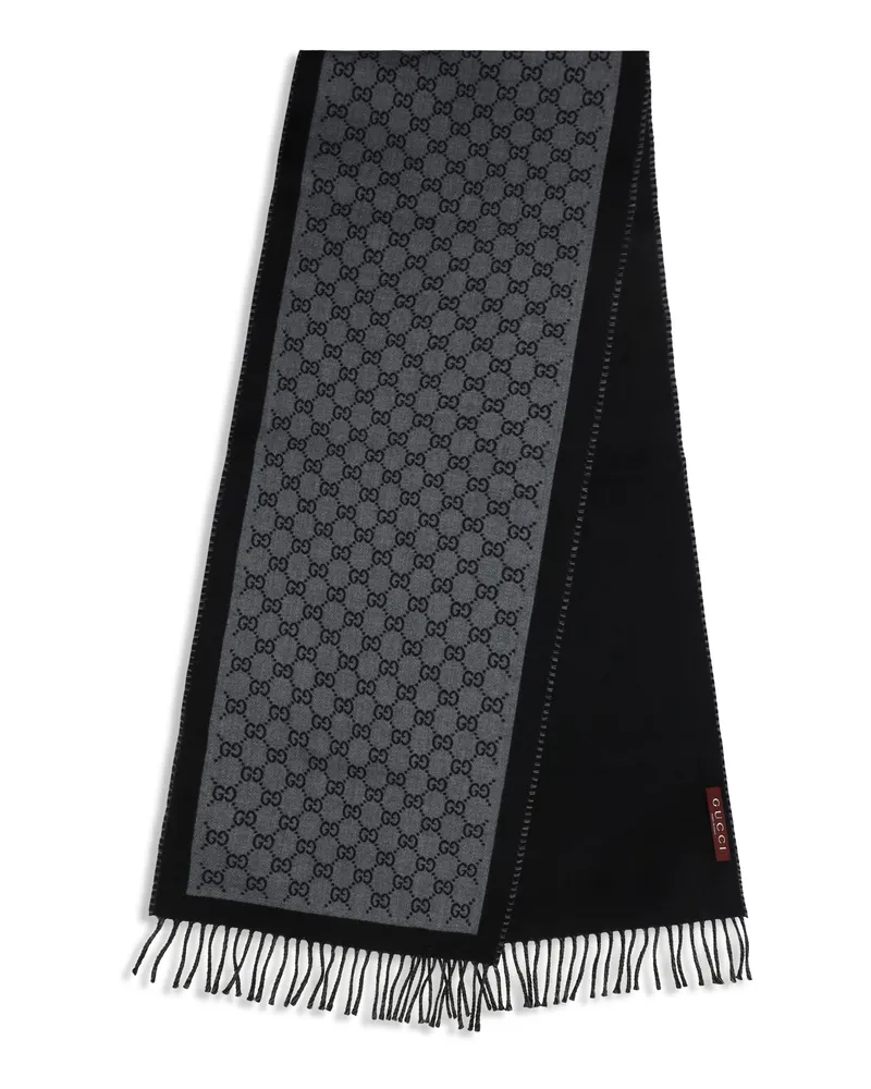 Gucci GG Jacquard Wool Scarf — Gray Gray