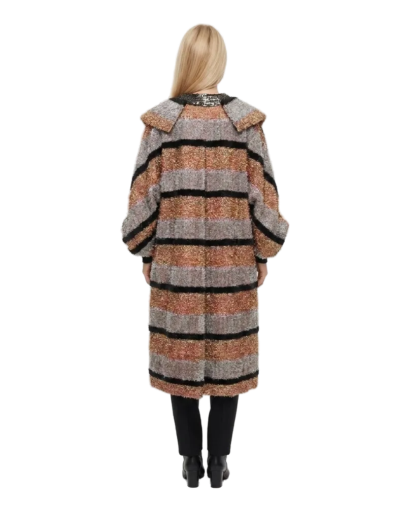 Dolce & Gabbana Colorblocked Wool-Blend Coat — Multicolor Multicolor