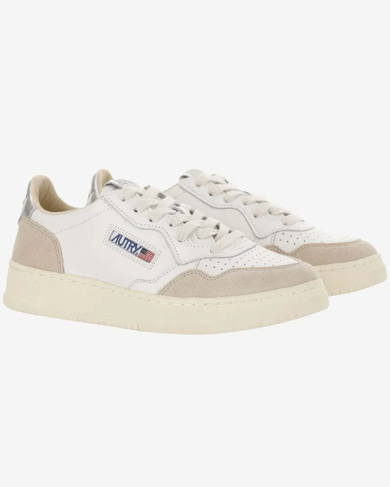 AUTRY Women's Sneakers Medalist Low Multi Cow Leather Trainers Beige