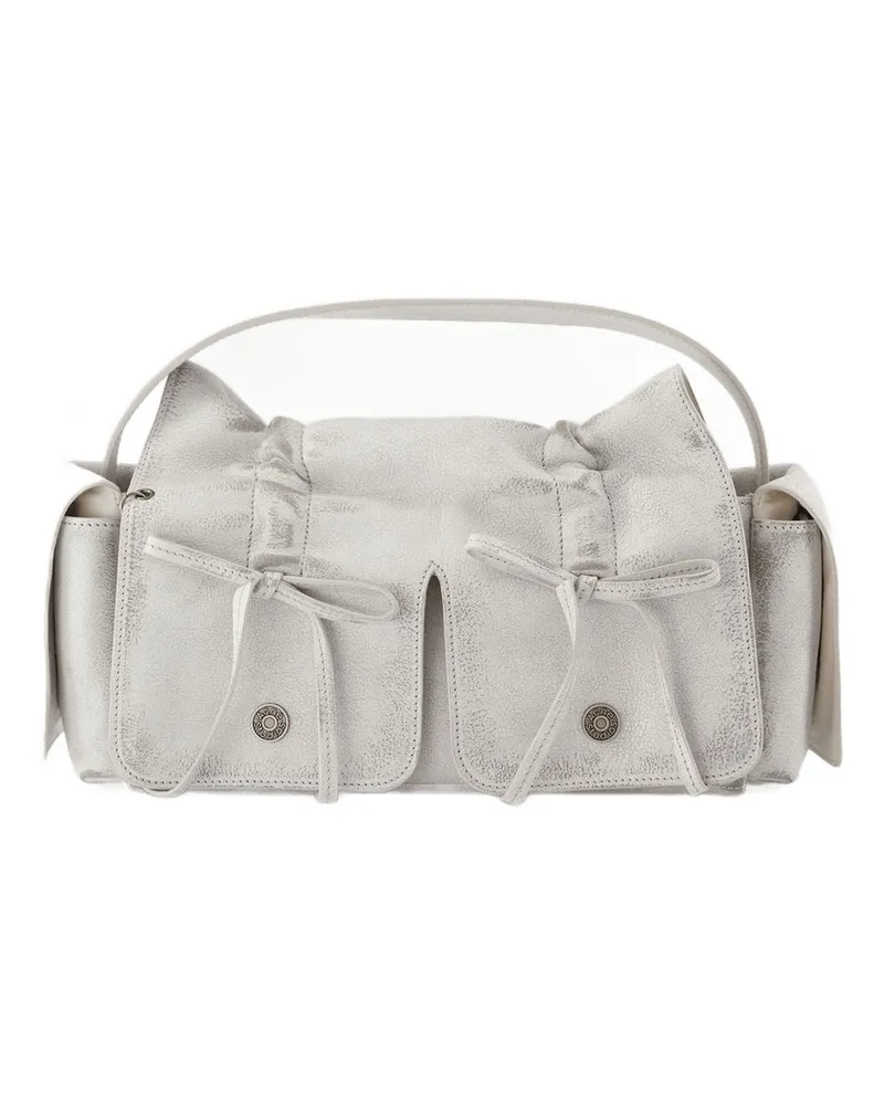 Acne Studios Women's Multipocket Vintage Shoulder Bag -  Leather White Calfskin Handbags-Purses White
