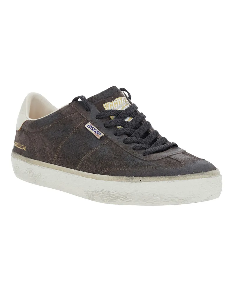 Golden Goose Men's Low Sneakers Soul-Star Grey Leather Cow Trainers Gray