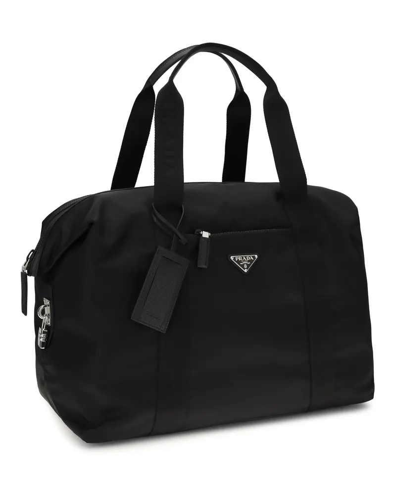 Prada Men's Travel Bag Re-Nylon And Saffiano Nero Suitcases Black