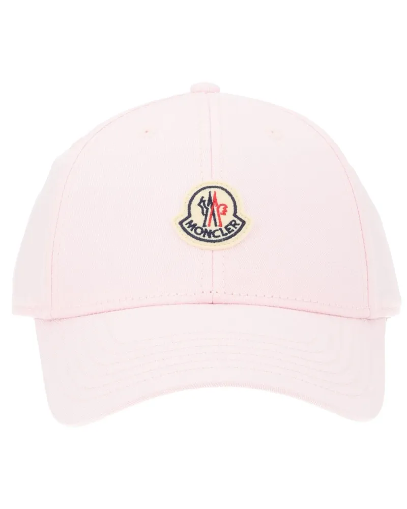 Moncler 3B00008_04863506 Logo-Embroidered Cotton Baseball Cap — Pink Pink