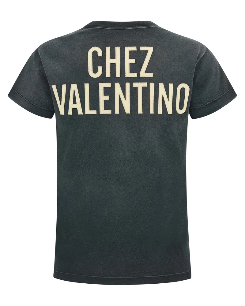 Valentino Garavani Women Gray Cotton T-Shirt Gray