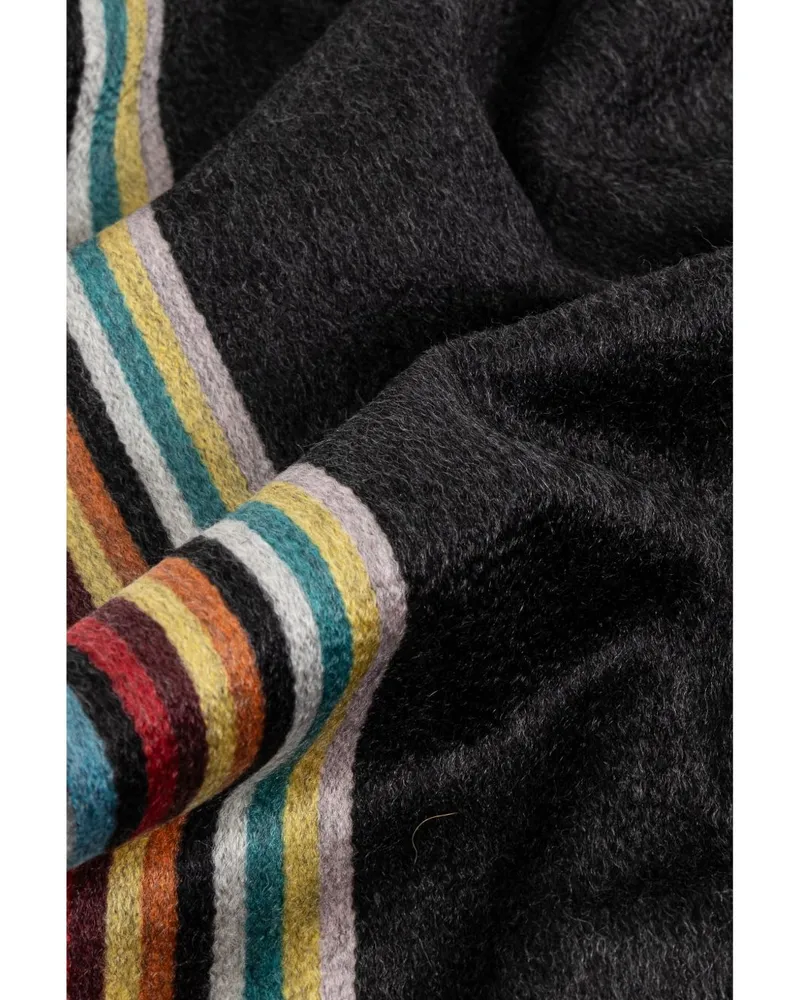 Paul Smith Cashmere Striped Scarf — Black Black