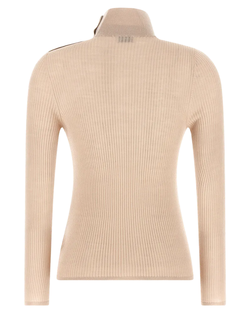 Moncler Women's Beige Virgin Wool Cardigan Clothing Beige