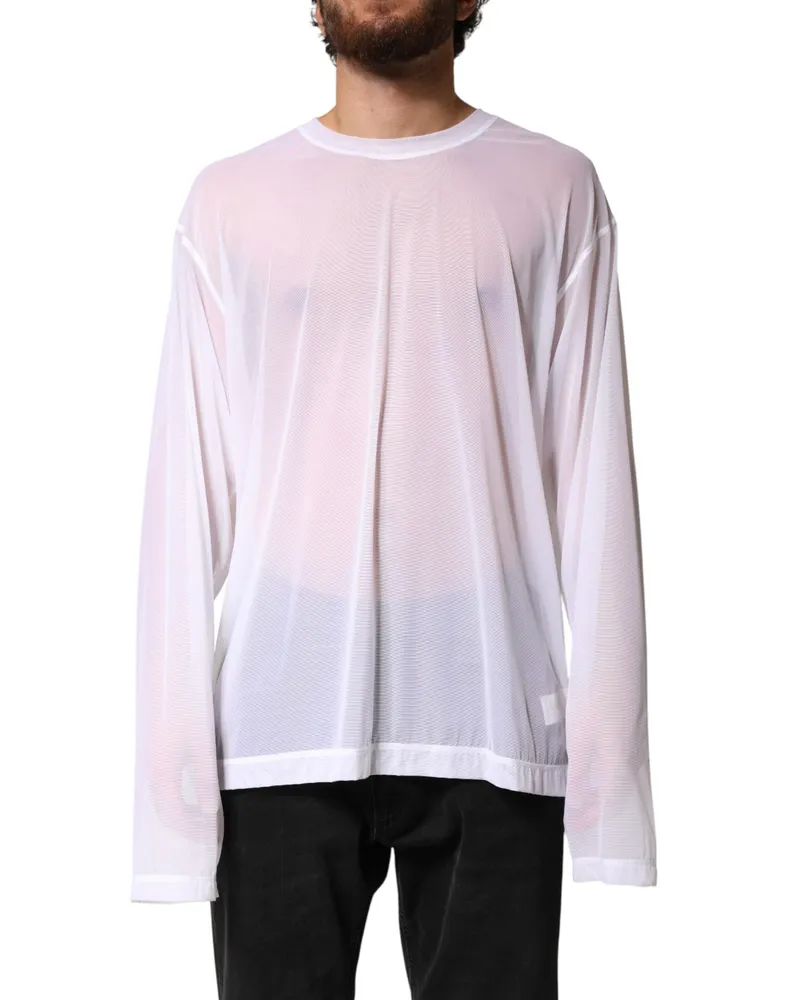 Dolce & Gabbana Long-Sleeve Nylon T-Shirt — White White