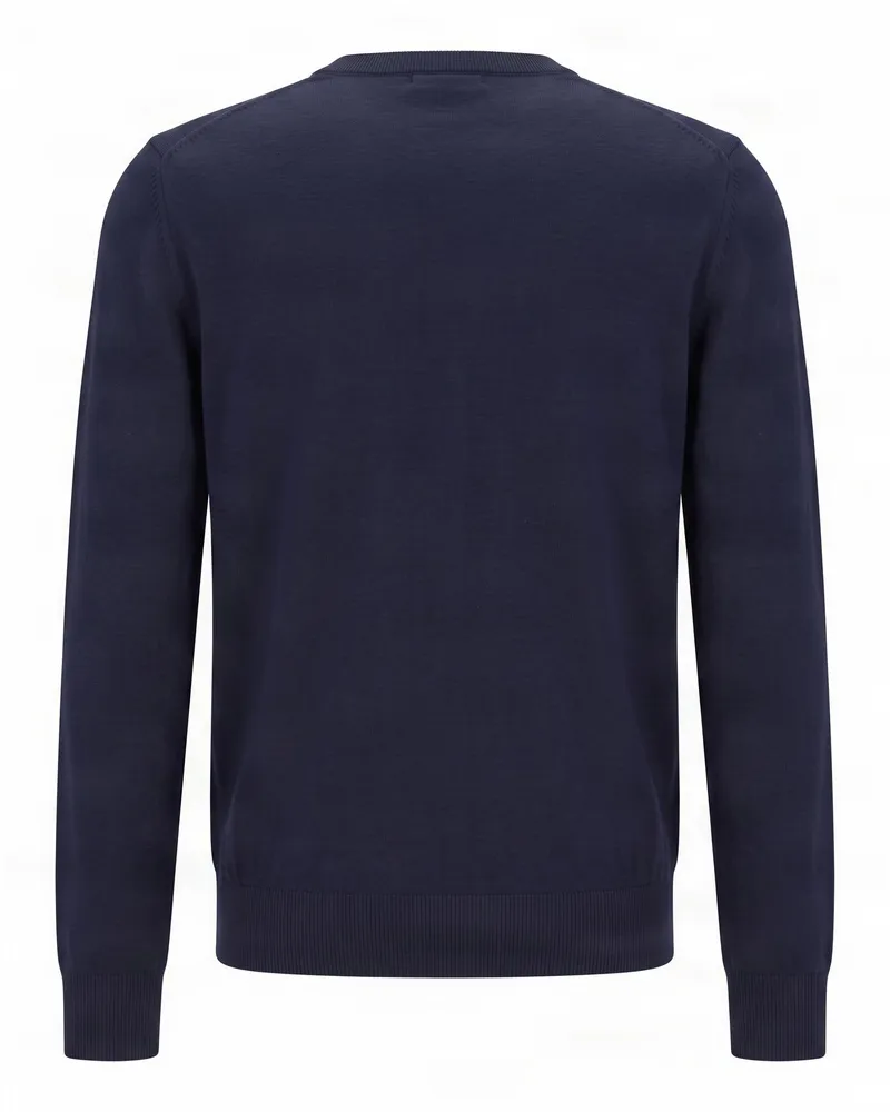 HUGO BOSS Virgin Wool Crew-Neck Sweater — Navy Navy