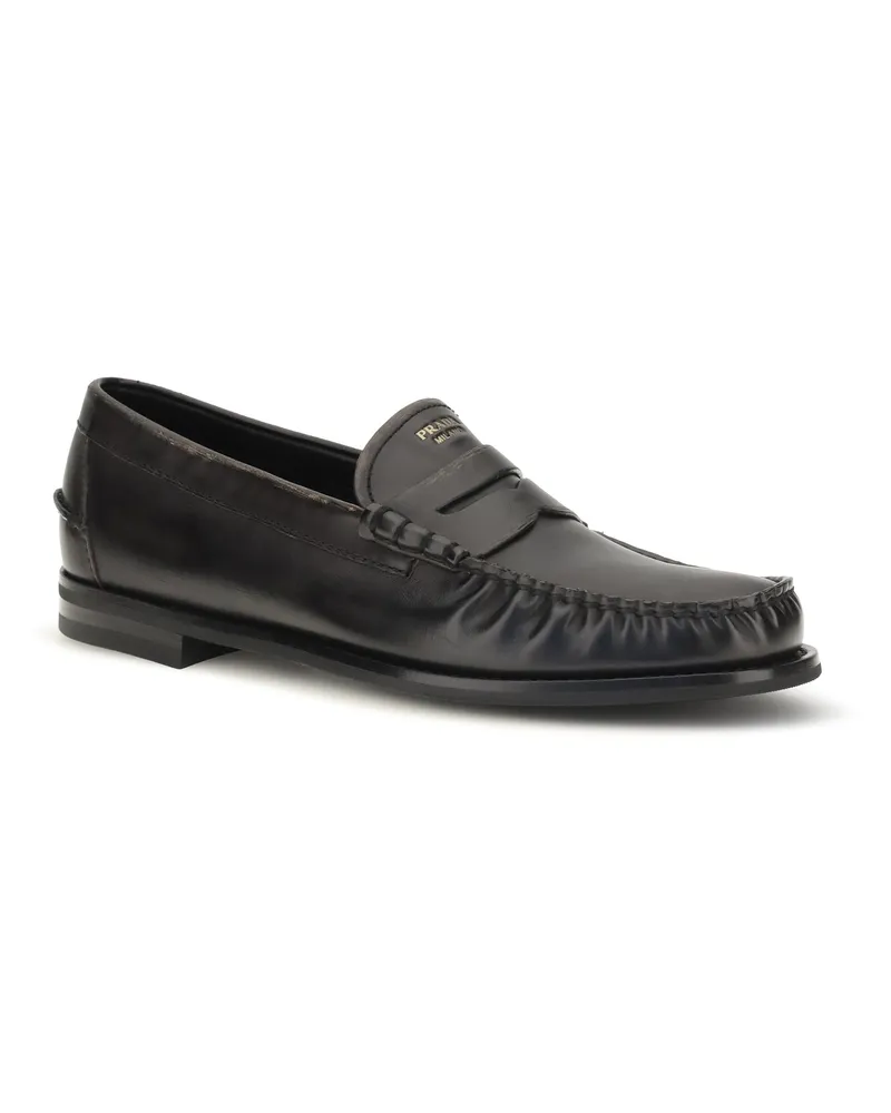 Prada Vintage Leather Loafers — Black Black