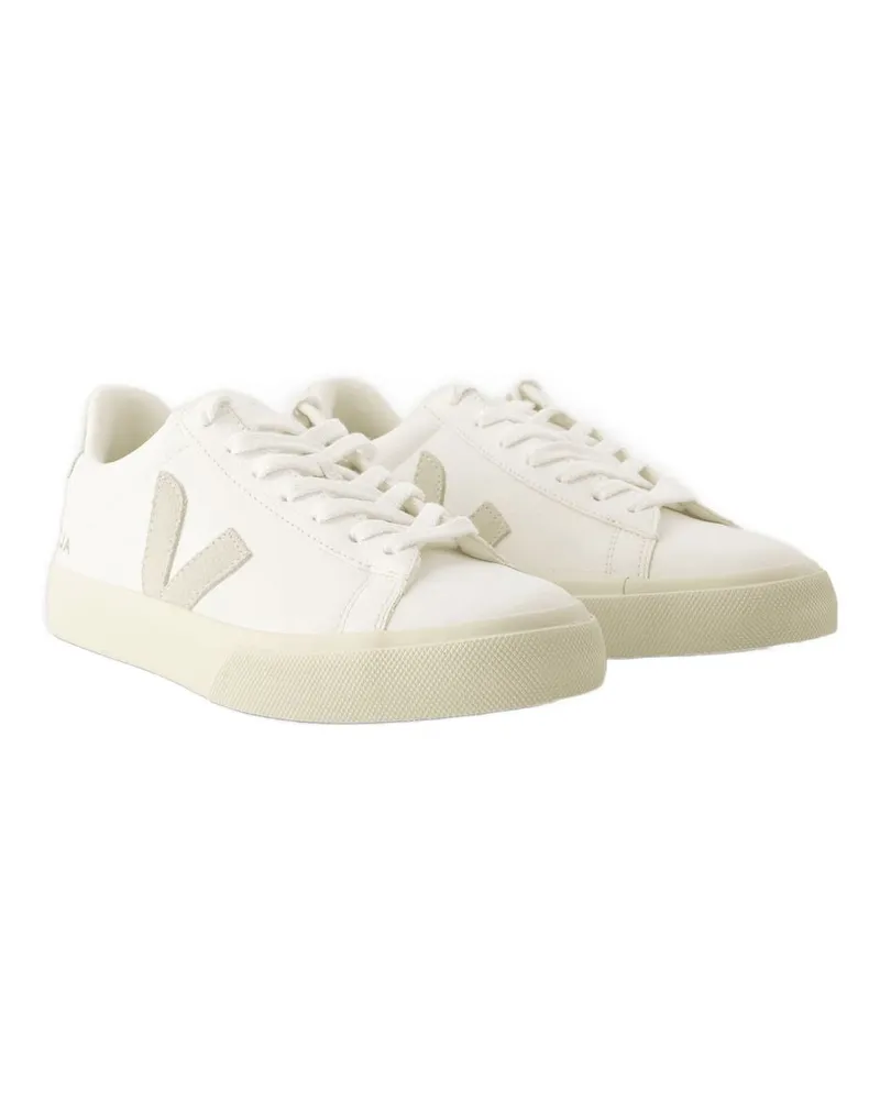 VEJA Men's Campo Sneakers -  Leather White Calfskin Shoes White