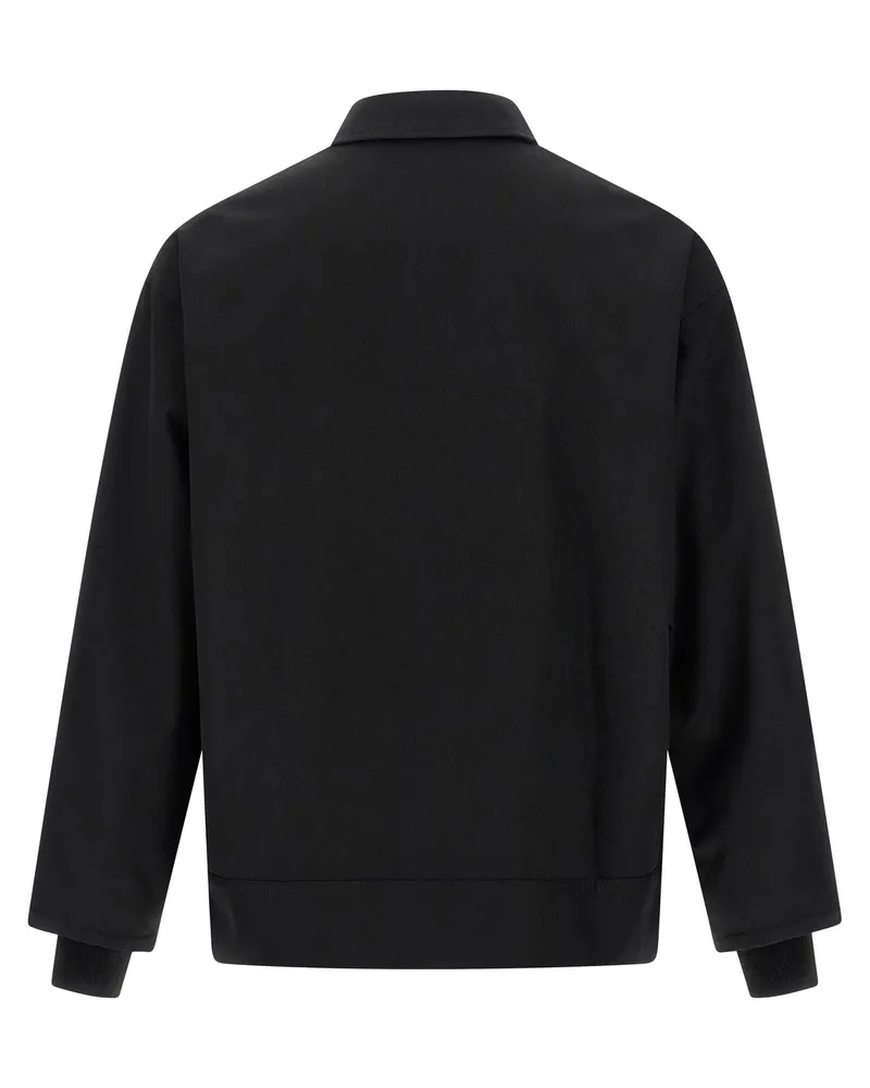 Comme des Garçons Men's Black Polyester Full-Length Jacket Clothing Black