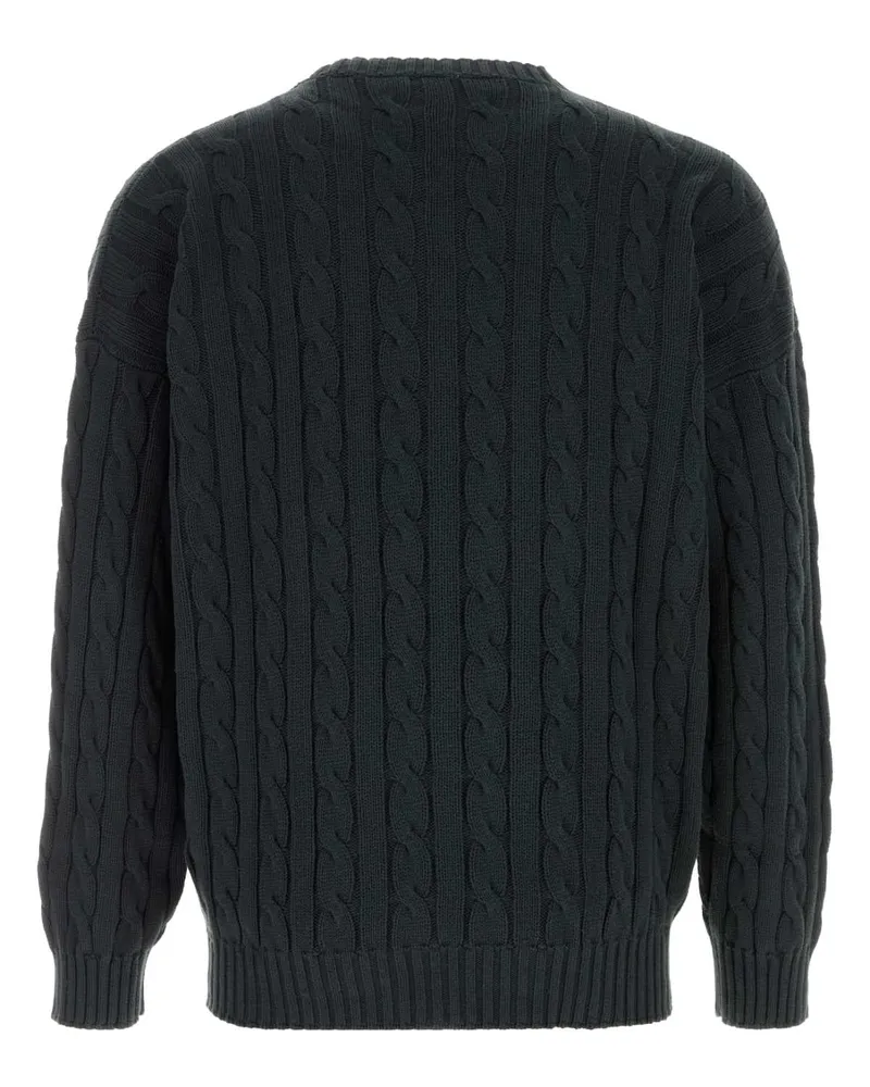 Prada Men's Slate Cotton Sweater Nero Exterior: Maglieria Black