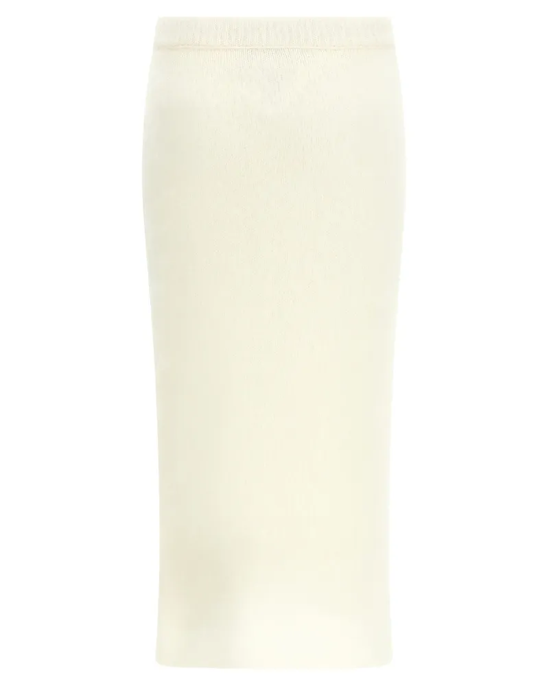 Alessandra Rich Women's White Other Fibres Midi Skirt White