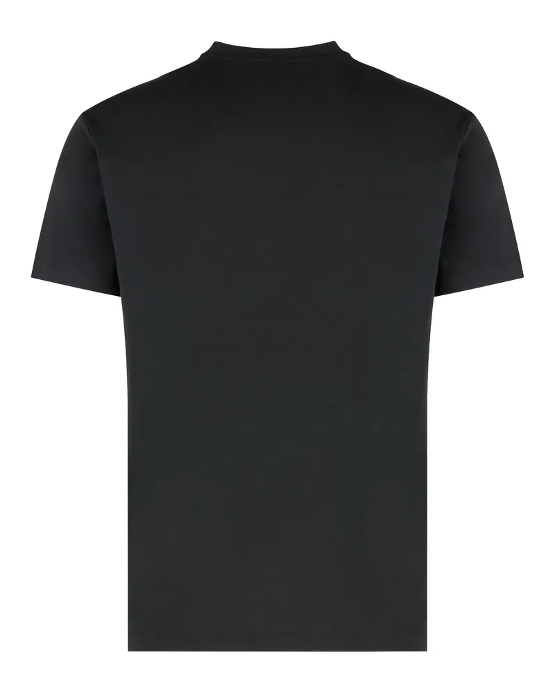 EA7 Men's Logo Print T-Shirt Black Viscose T-Shirts And Polos Black