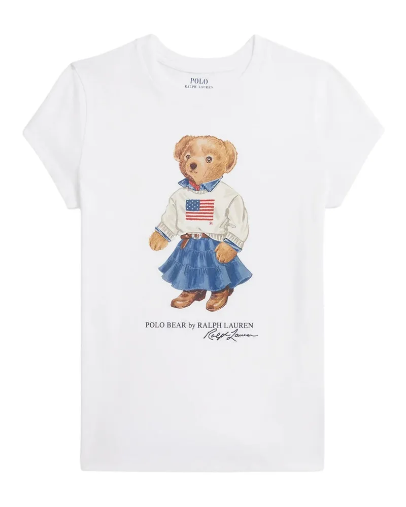 Ralph Lauren Bear Logo Cotton T-Shirt — White White
