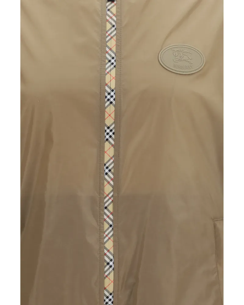 Burberry Men's Hooded Nylon Jacket Newport Finch Brown 
