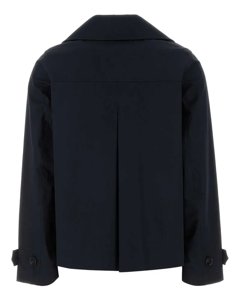 Woolrich Women's Midnight Blue Cotton Trench Coat Meltonblue Exterior Navy