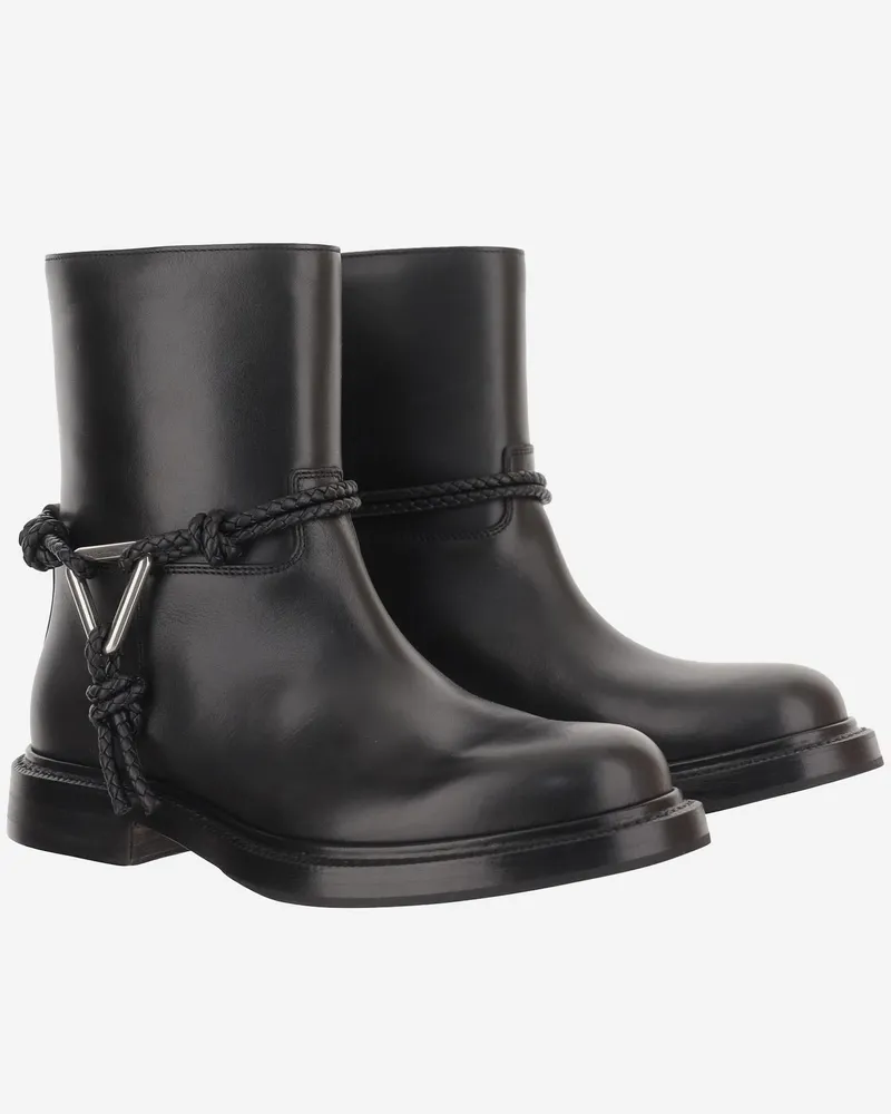 Bottega Veneta Women's Leather Ankle Boots James Black Black