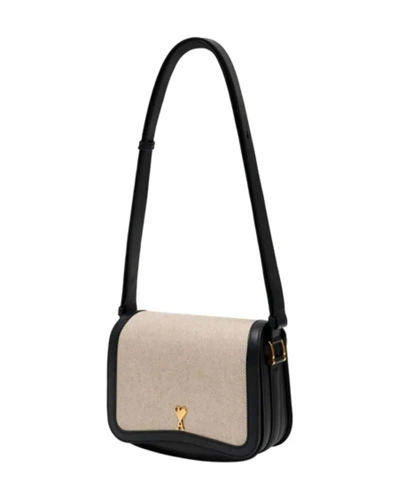AMI Paris Women's Paris Shoulder Bag - Ami Canvas Multicolor Shoulder-Hobo-Bags Beige