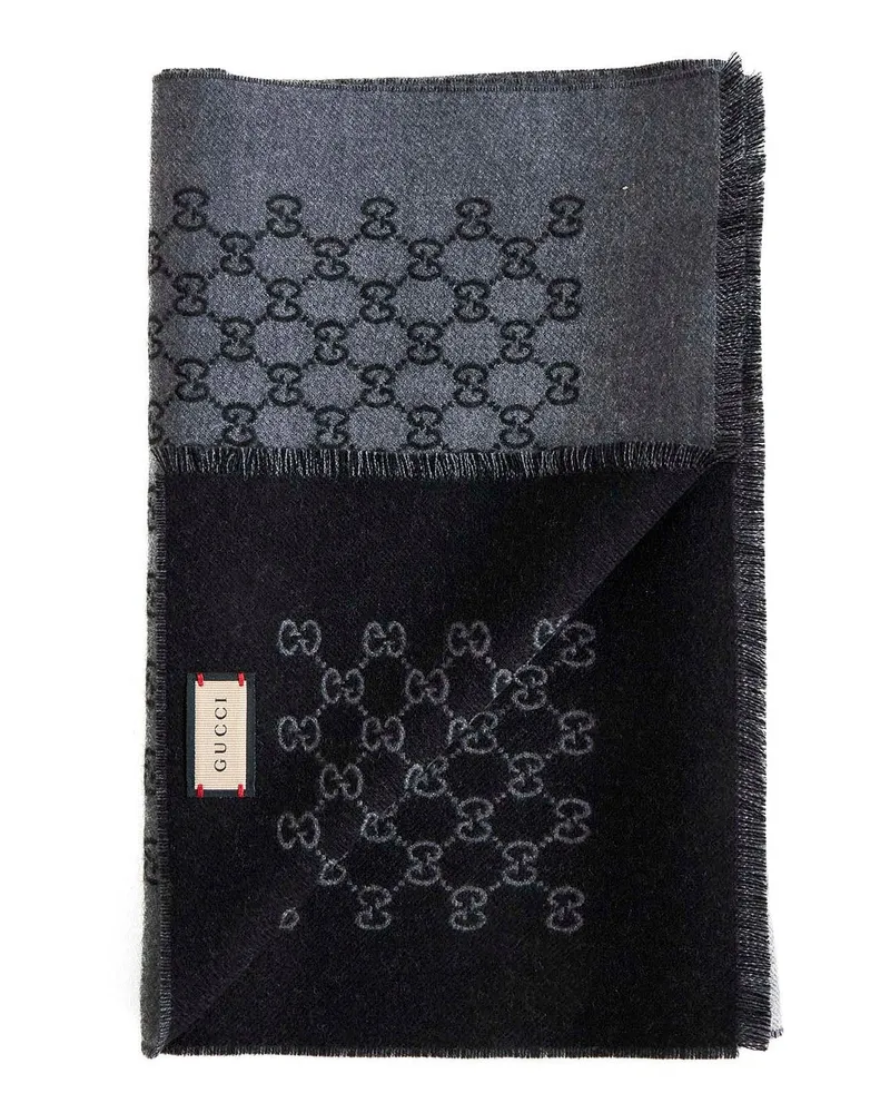 Gucci GG Jacquard Wool Scarf — Gray Gray