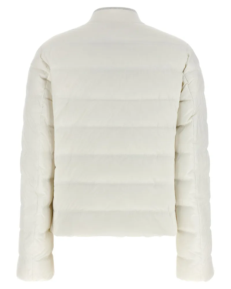 Brunello Cucinelli Quilted Goose Down Down Jacket — Cream Cream