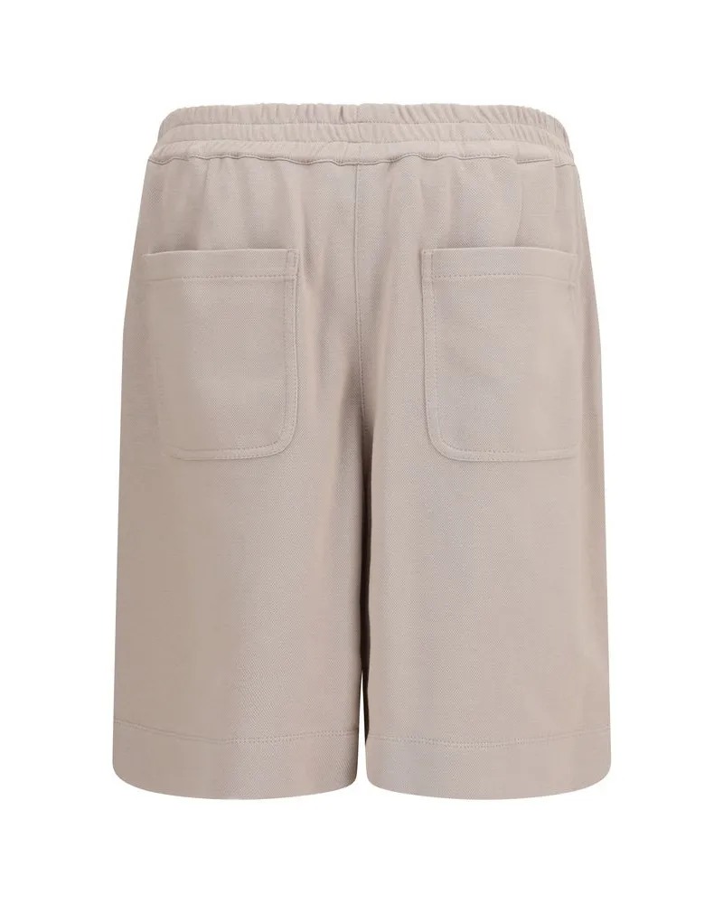 Brunello Cucinelli Women's Beige Cotton Bermuda Shorts Beige