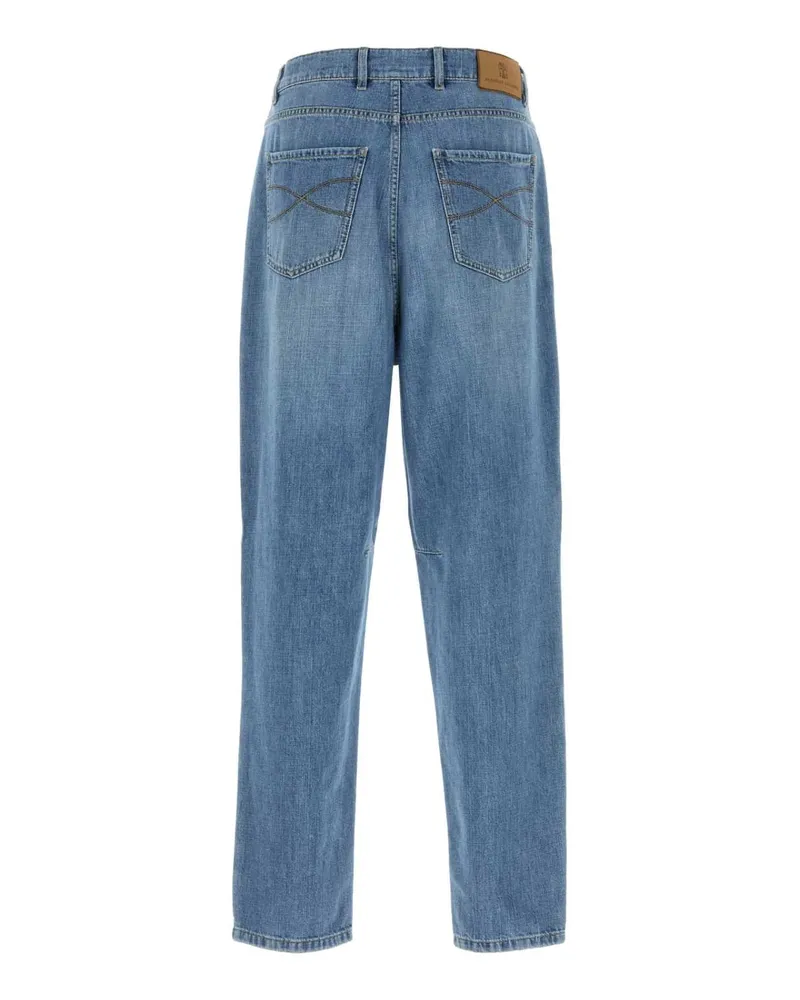 Brunello Cucinelli M0z37k2310 C1470 Exterior: Cotton Pantaloni Trousers Blue