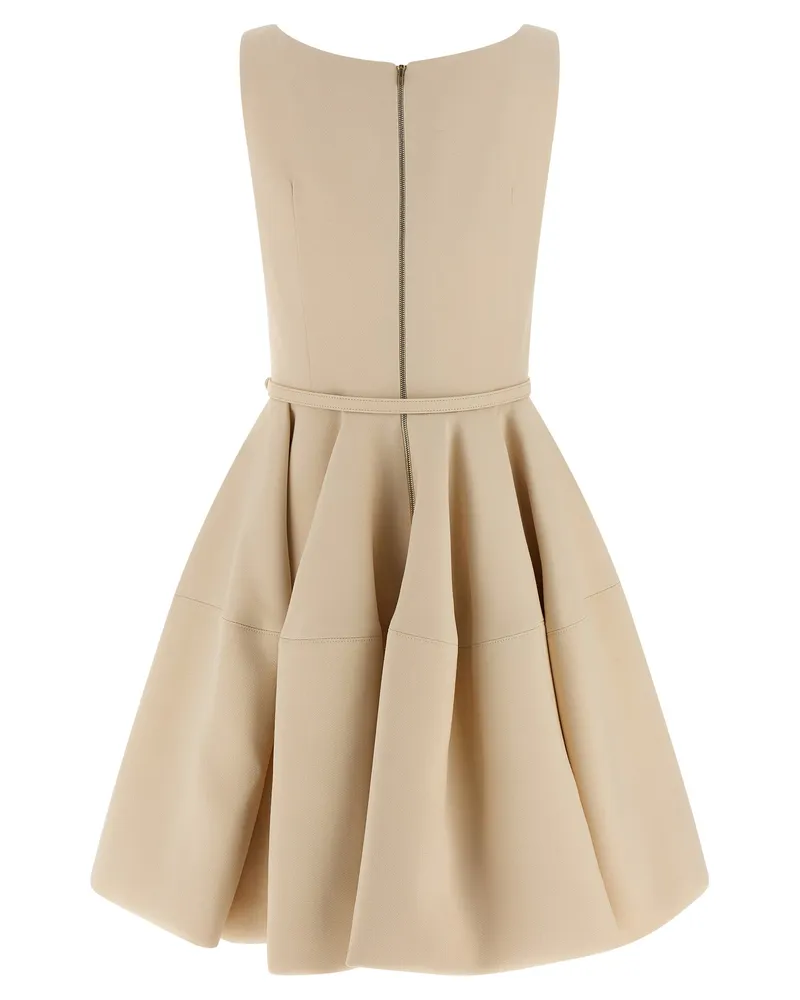 Fendi Women's Multicolor Wool Short Dress Beige