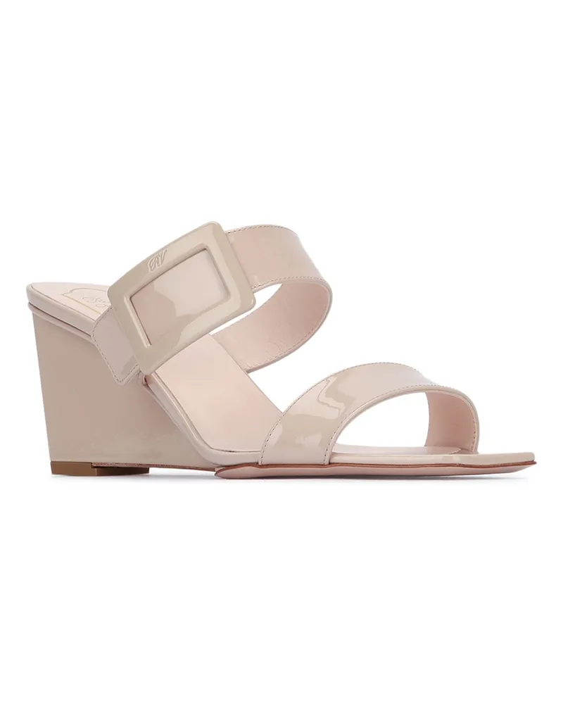 Roger Vivier Women's Belle Vivier Mule Wedge 60 Collant Mocassini Loafers Beige