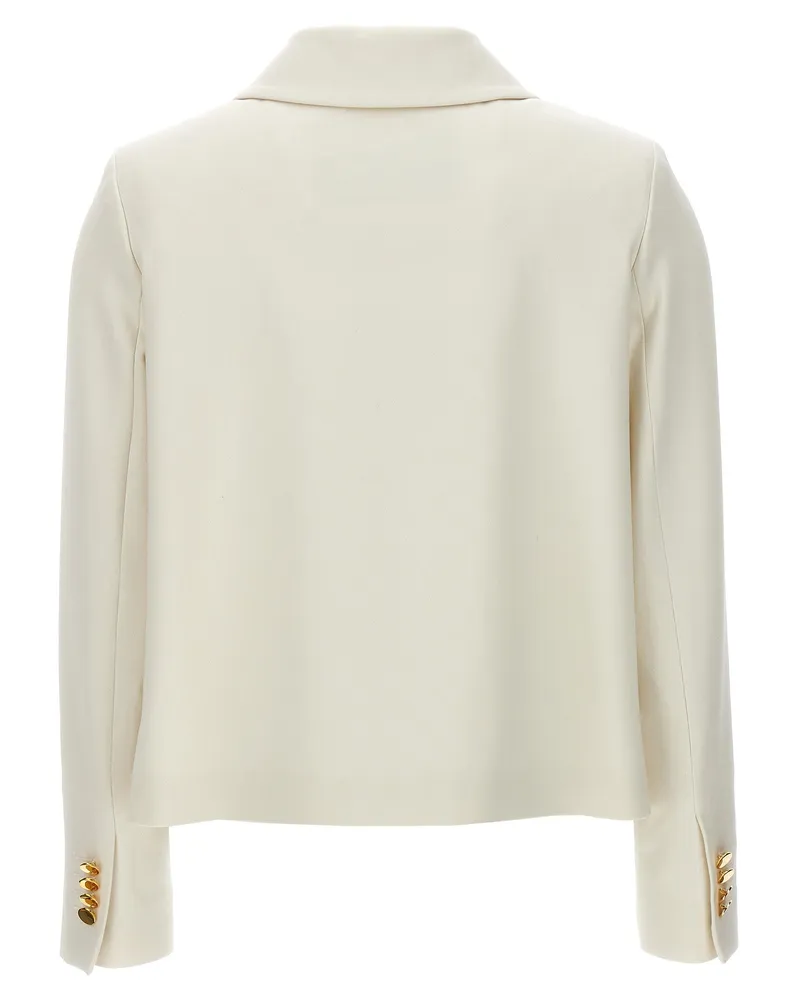 Kiton Double-Breasted Wool Jacket — Cream Cream